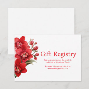 Informações Cartão de Registro de Casamento Red Orchids