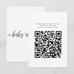 Informações Cartão de Registro de Chá de Bebê com QR Code Mini