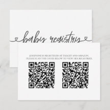 Cartão de Registro de Chá de Bebê com QR Codes Min