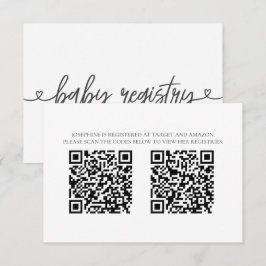 Informações Cartão de Registro de Chá de Bebê com QR Codes Min