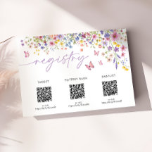 Cartão de Registro de Chuvada de Bebê Floral Baby