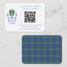 Informações Cartão de Registro de Código QR Blue Green Chinois