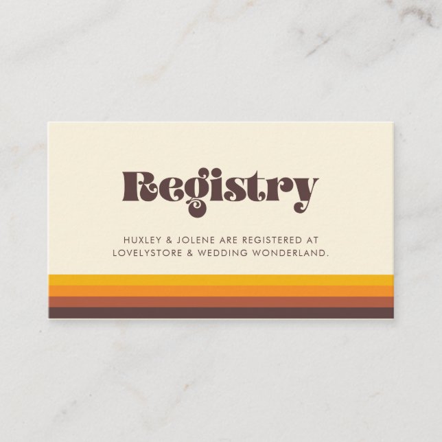 Informações Cartão de Registro de Vintage Retro 60s (Frente)