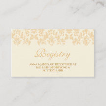 Cartão de Registro do Casamento tema damasco de Iv