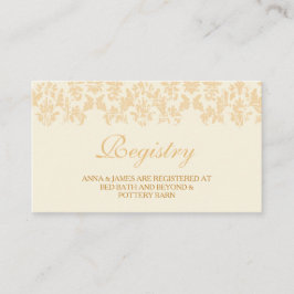 Informações Cartão de Registro do Casamento tema damasco de Iv