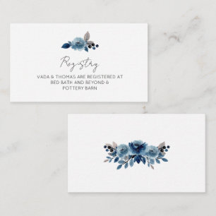 Informações Cartão de registro floral azul Dusty