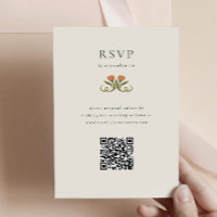 Cartão de Resposta Art Déco Antigo com Código QR