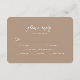 Informações Cartão de Resposta de Casamento Boho Areia Minimal
