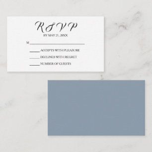Informações Cartão de Resposta de Casamento Chic Azul Poeira B