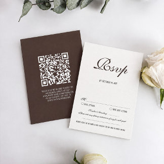 Informações Cartão de Resposta de Casamento Clássico Marrom