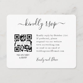 Informações Cartão de Resposta de Casamento com Código QR