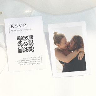 Informações Cartão de Resposta de Casamento com Código QR de F