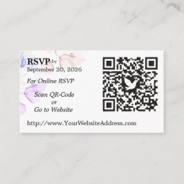Informações Cartão de Resposta de Casamento com Código QR e Fo