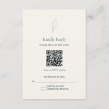 Cartão de Resposta de Casamento com Código QR Oliv