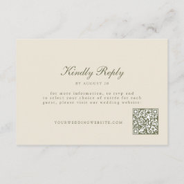 Informações Cartão de Resposta de Casamento com Código QR Oliv