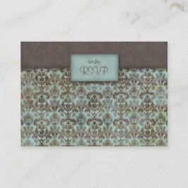 Informações Cartão de resposta de casamento damasco turquesa a