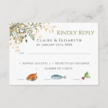 Cartão de Resposta de Casamento Elegante