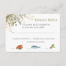 Informações Cartão de Resposta de Casamento Elegante