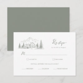 Informações Cartão de Resposta de Casamento em Floresta de Pin