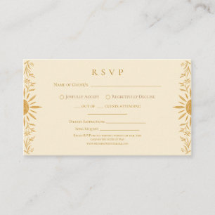 Informações Cartão de Resposta de Casamento Floral Amarelo Sun