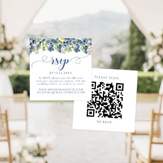 Informações Cartão de Resposta de Casamento Floral Doce Azul N