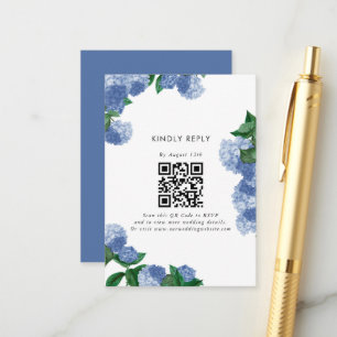Informações Cartão de Resposta de Casamento Floral Hortênsia A