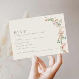 Informações Cartão de Resposta de Casamento Floral Jardim de F