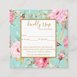 Informações Cartão de resposta de casamento floral vintage inc