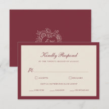 Cartão de Resposta de Casamento Formal com Abóbora