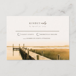 Informações Cartão de Resposta de Casamento Golden Marsh Coast