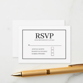 Informações Cartão de Resposta de Casamento Minimalista Elegan