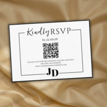 Cartão de Resposta de Casamento Minimalista Modern