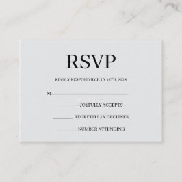 Informações Cartão de Resposta de Casamento Minimalista Simple