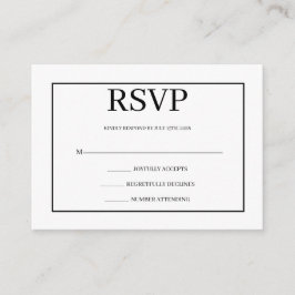 Informações Cartão de Resposta de Casamento Minimalista Simple