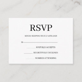 Informações Cartão de Resposta de Casamento Minimalista Simple