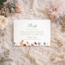 Cartão de Resposta de Casamento no Jardim de Flore