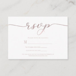 Informações Cartão de Resposta de Casamento R.S.V.P. Rosa Scri