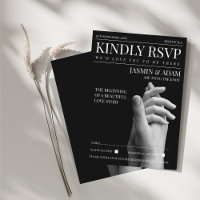 Cartão de Resposta de Casamento Revista Modo Escur