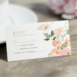 Informações Cartão de Resposta de Casamento Rosa Elegante e Ve