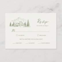 Cartão de Resposta de Casamento Sage Mountain