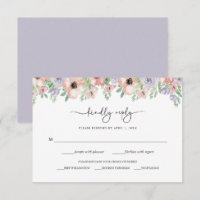 Cartão de Resposta de Festa Floral Pastel Elegante