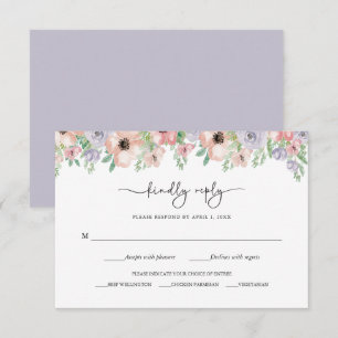 Informações Cartão de Resposta de Festa Floral Pastel Elegante