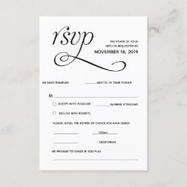 Informações Cartão de Resposta de RSVP Clássico Elegante