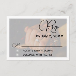Informações Cartão de Resposta de RSVP de Casamento Cinza Mini