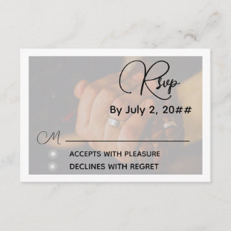 Informações Cartão de Resposta de RSVP de Casamento Cinza Mini