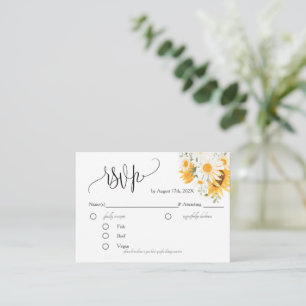 Informações Cartão de Resposta Floral Sunflower