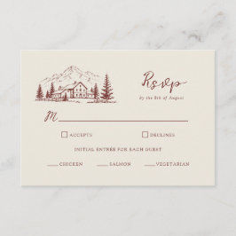 Informações Cartão de Resposta para Casamento de Inverno com P