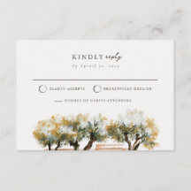 Cartão de Resposta para Casamento no Pomar de Oliv