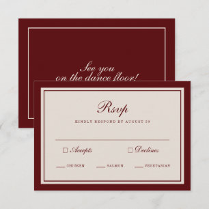 Informações Cartão de Resposta para Casamento Outonal Burgundy