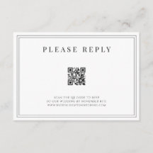 Cartão de Resposta QR Code para Casamento Formal